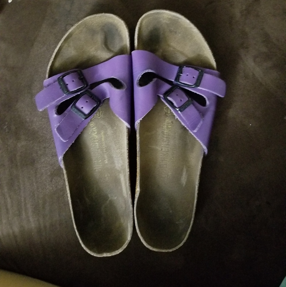 2 strap purple Birkenstock sandals 42